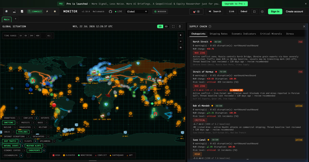 Build a Supply Chain Early Warning Dashboard with WorldMonitor's API